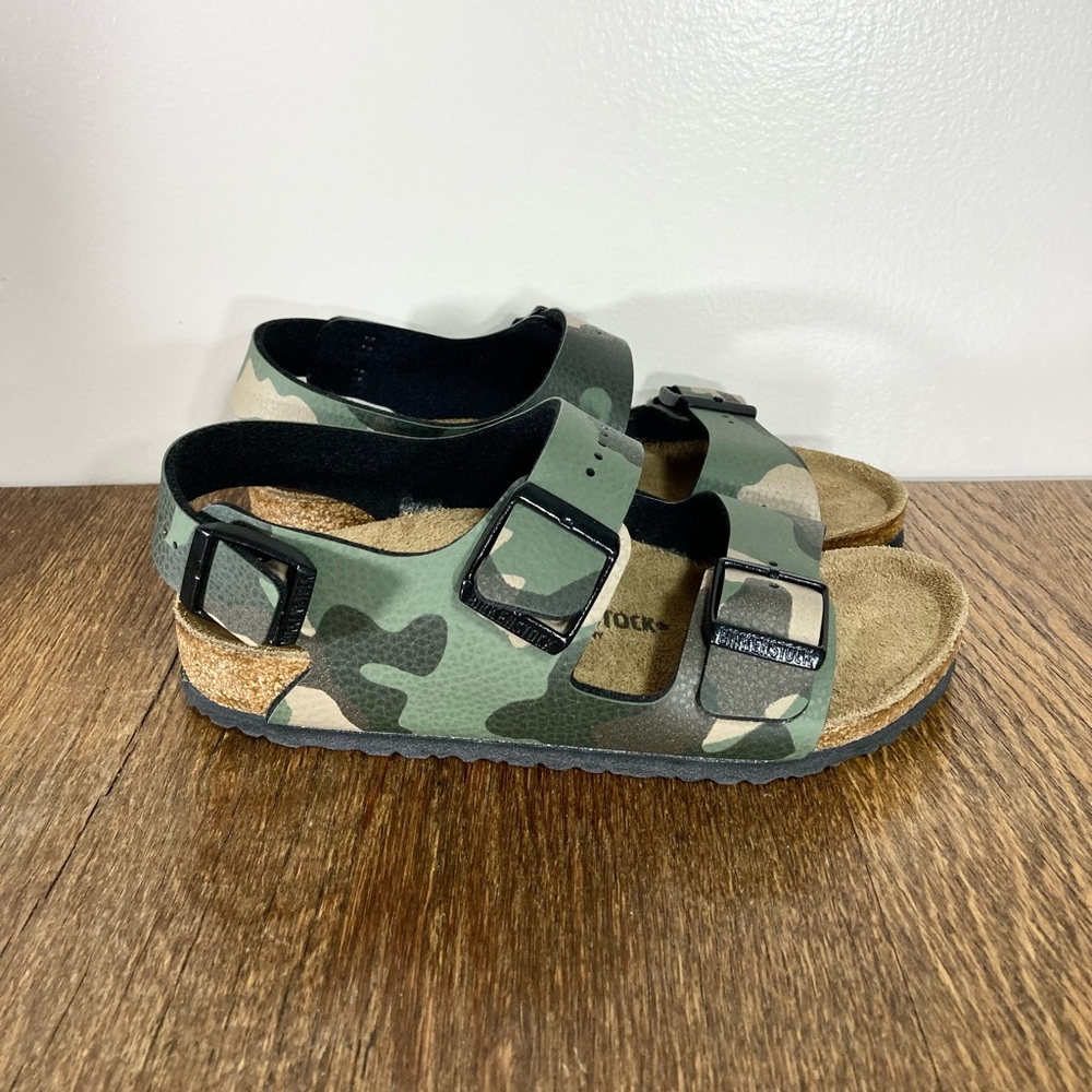 New Birkenstock Milano Sandals Kids Size 2-2.5 Desert Soil Camouflage Khaki